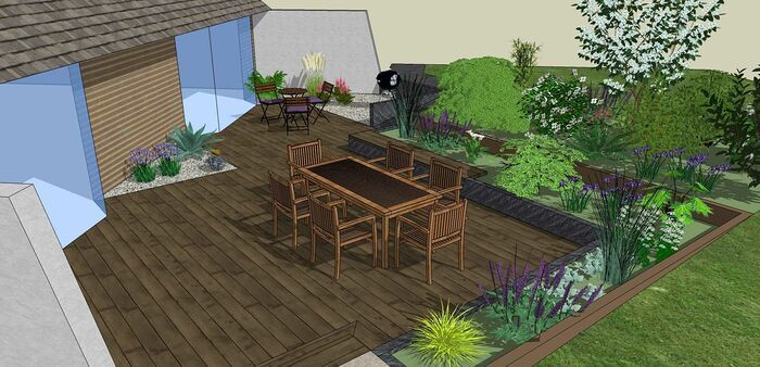 Modifier la terrasse aux abords des pièces de vie en utilisant les niveaux du terrain existant. - LANGUEUX rouxel2