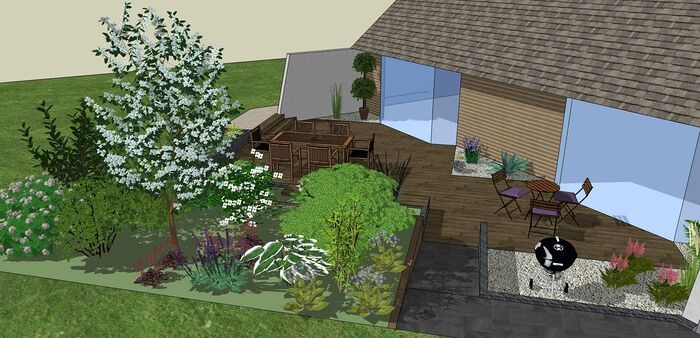 Modifier la terrasse aux abords des pièces de vie en utilisant les niveaux du terrain existant. - LANGUEUX rouxel4