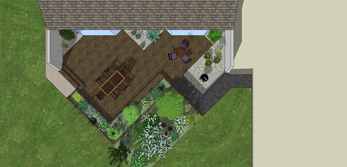 Modifier la terrasse aux abords des pièces de vie en utilisant les niveaux du terrain existant. - LANGUEUX rouxel5