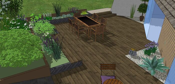 Modifier la terrasse aux abords des pièces de vie en utilisant les niveaux du terrain existant. - LANGUEUX rouxel6