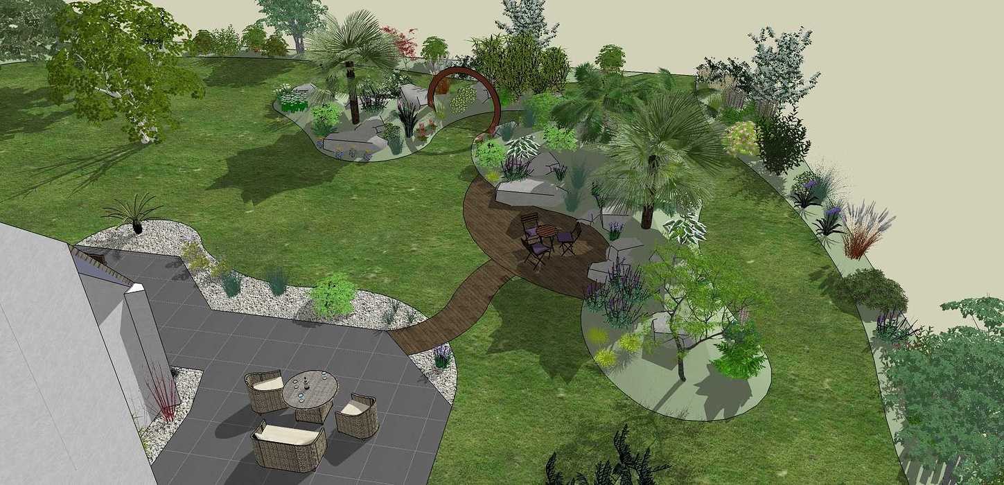 Suite à la division du terrain, l’objectif est de re- paysager le jardin restant en tenant compte des nouvelles limites en utilisant des blocs de roches existants. - BOBITAL hellouvry1