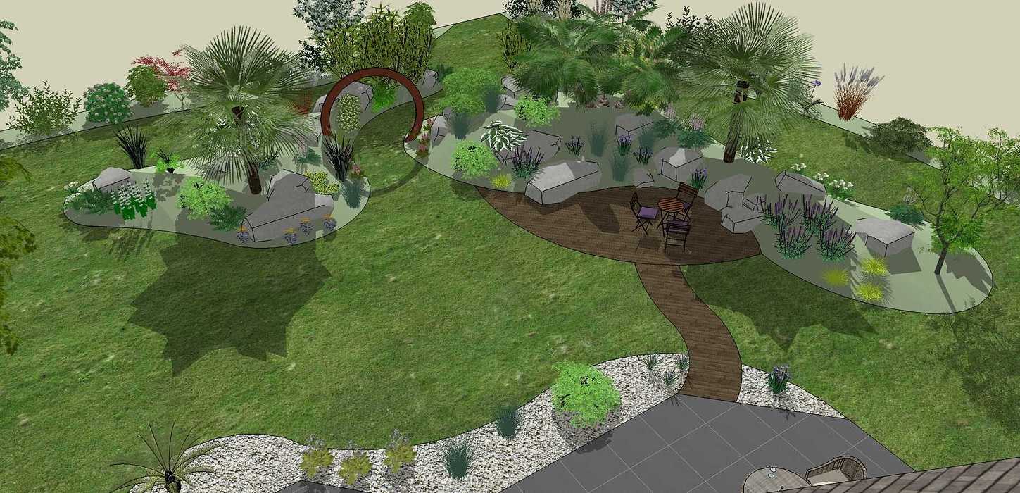 Suite à la division du terrain, l’objectif est de re- paysager le jardin restant en tenant compte des nouvelles limites en utilisant des blocs de roches existants. - BOBITAL hellouvry2