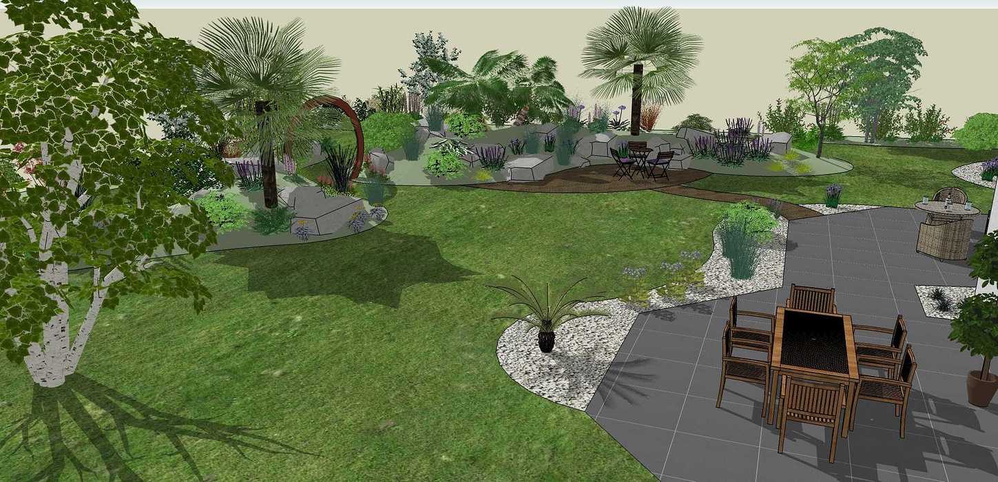 Suite à la division du terrain, l’objectif est de re- paysager le jardin restant en tenant compte des nouvelles limites en utilisant des blocs de roches existants. - BOBITAL hellouvry3