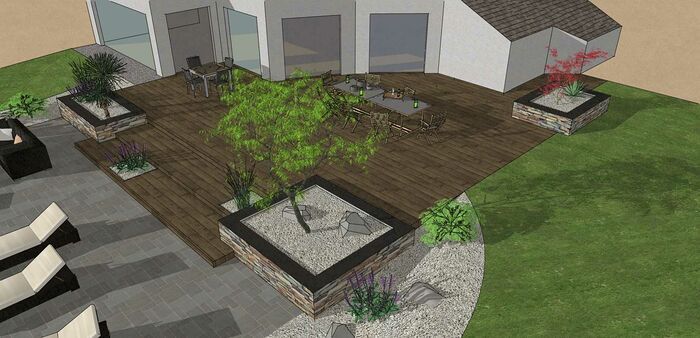 Création d’une terrasse en bois entre la maison et une terrasse – LAMBALLE oleron33