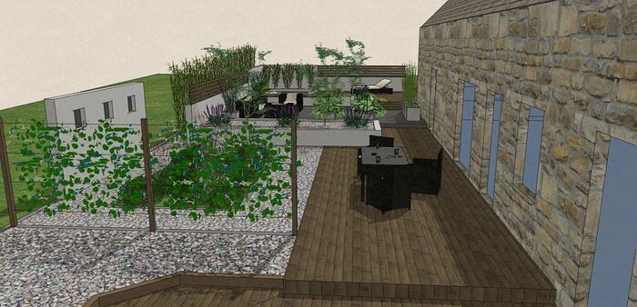 Repenser la totalité de l’aménagement des terrasses, intégrer un spa, créer un espace cosy . - HENON morin2