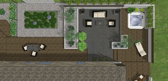 Repenser la totalité de l’aménagement des terrasses, intégrer un spa, créer un espace cosy . - HENON morin5