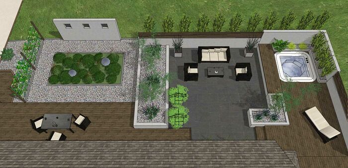 Repenser la totalité de l’aménagement des terrasses, intégrer un spa, créer un espace cosy . - HENON morin6
