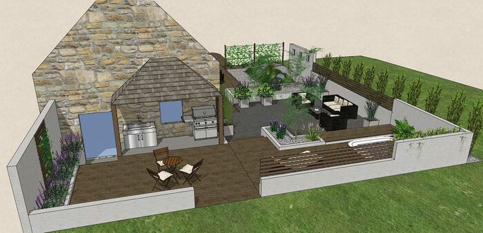 Repenser la totalité de l’aménagement des terrasses, intégrer un spa, créer un espace cosy . - HENON morin8